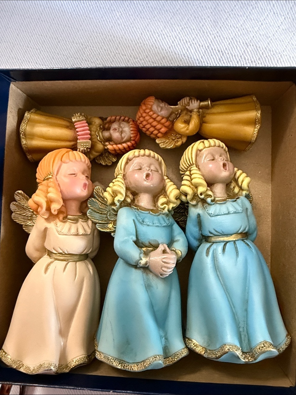 Vintage Euromarchi Fontanini Style Italian Angel Choir & Musician Figurine Set